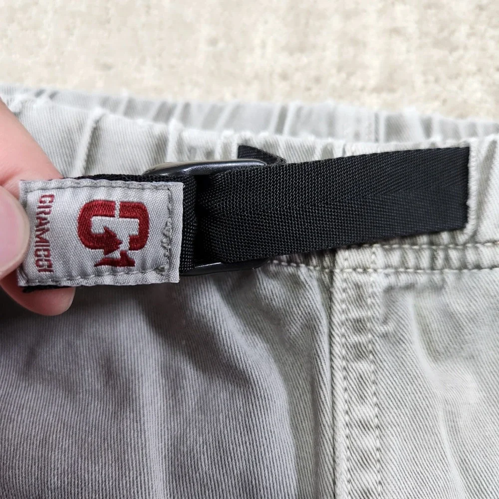 Gramicci Shorts Men Medium Vintage G Series Climber Gray Gorpcore Hiking Belted